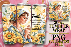 Happy Moments 20oz tumbler wrap, Praying Woman Product Image 1
