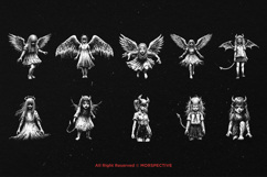 10 Bundle Dark Art Devil Girl Kids Demon Woman Face Hell Product Image 6