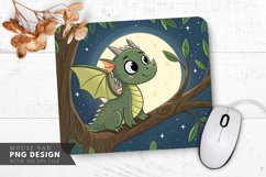 Moonlit Dragon Perched in a Tree Mouse Pad PNG Design Product Image 1
