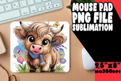 Whimsical Desk Pad Sublimation, Cute Cow Product Image 1
