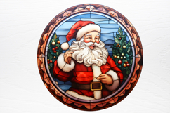 Stained Glass Painting Of Santa Clipart PNG Product Image 4