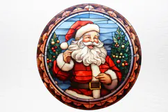 Stained Glass Painting Of Santa Clipart PNG Product Image 4