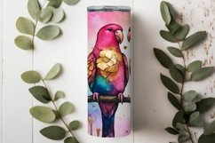 Alcohol Ink Rainbow Lovebirds Tumbler Wrap | 20oz Skinny PNG Product Image 4