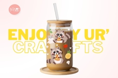 Cute Pizza Lover Cute Raccoon Can Glass Wrap PNG Libbey Product Image 4