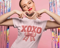 Preppy Valentine Heart Coquette PNG, XOXO Png, Valentine Bow Product Image 2