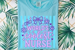Preppy Striped Nurse PNG, Coquette Nurse Life png. Product Image 3