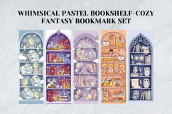 Whimsical Pastel Bookshelf Bookmark Set,Cozy Fantasy Library Product Image 4
