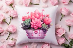 Pink Valentine Succulent Pot Clipart Product Image 4