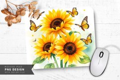 Soft Sunflower Charm Mouse Pad PNG Design Product Image 1