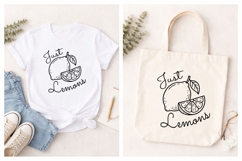 Just Lemons SVG | Lemon Illustration Word Art | Citrus Quote Product Image 4