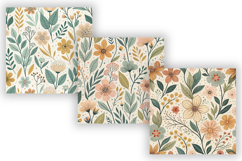 Retro Floral Seamless Pattern Bundle, Scandinavian Flower Product Image 4