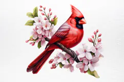 Christmas Cardinal Watercolor Clipart PNG Product Image 4