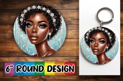 Cheerful Round Design Sublimation, Afro Girl Product Image 1