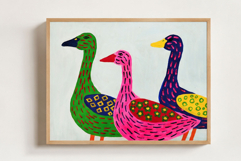 Psychedelic geese printable wall art 3:2 ratio digital paint Product Image 4