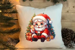 Cute Christmas Santa Claus Peeking Clipart, Christmas PNG Product Image 4