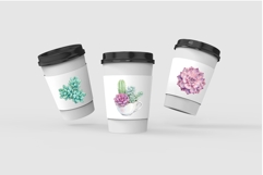 Watercolor Succulent Clipart PNG Product Image 4
