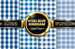 Steel Blue Gingham Digital Papers 04 Variations Product Image 1