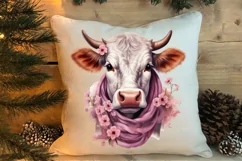 Beautiful Christmas Cow Clipart, Christmas Cow Clipart Product Image 4