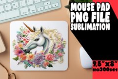 Floral Unicorn Sublimation Mousepad Product Image 1