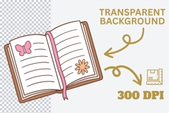 Cozy Coquette Cottagecore Clipart PNG SVG, Pink Tea Book Product Image 4