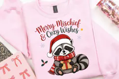 Cute Christmas Raccoon PNG, Merry Mischief and Cozy Wishes Product Image 2