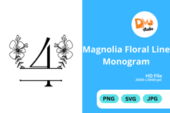 Magnolia Floral Line Monogram Product Image 1