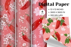 Chilli peppers Background vegetable Wallpaper Patten Product Image 1