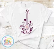Guitar SVG, Guitar Monogram svg files, floral flowers Svg Product Image 4