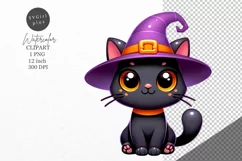 Halloween clipart, Cat clipart, Autumn clipart Product Image 1