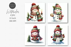 Snowman JPG, Snowman digital paper, Digital paper, JPG Product Image 1