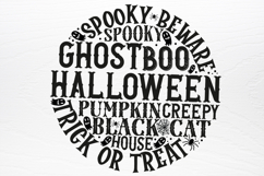 Round Halloween word art SVG Product Image 4