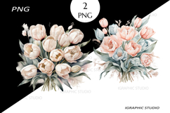 Tulips Clipart, Flowers clipart Product Image 1