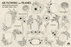 Flower Garden Line Art Collection Svg Png Eps Product Image 4