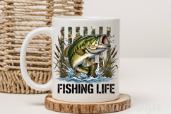 Fishing Life Bass PNG, Camo American Flag Sublimation Product Image 3