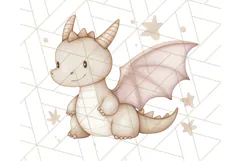 Watercolor Baby Dragon Clipart, Cute Nursery Fantasy PNG Product Image 2