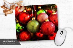 Glittering Red And Green Baubles Mouse Pad PNG Design Product Image 1
