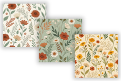 Bohemian Wildflower Seamless Pattern, Earthy Tones and Green Product Image 4