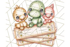 Cute Cartoon Dinosaur Clipart PNG, Prehistoric Animals PNG Product Image 4