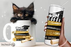 Graduation Books PNG Congrats Grad Gold &amp; black Glam Design Product Image 4