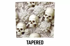3D Skull Flowers Sublimation Tumbler Wrap | 3D Tumbler wrap Product Image 3