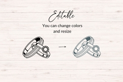 Wedding Rings SVG Bundle | 10 Ring Designs | PNG DXF Product Image 4