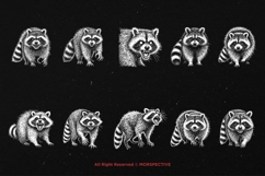 10 Bundle Dark Art Racoon Scary Gothic Horror Animal Tattoo Product Image 6