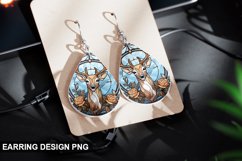 Stained Glass Deer flowers Earring Design Product Image 1