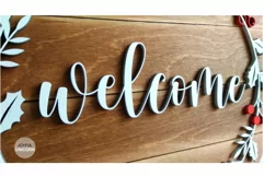 Christmas Welcome Sign SVG | Christmas Holly Wreath SVG Product Image 2