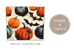 Vintage Halloween Bats Tumbler, Fall Pumpkins Tumbler Wrap Product Image 4