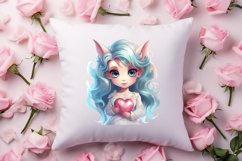 Cute Baby Unicorn Clipart, Valentines Day Couplet Product Image 3