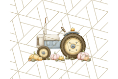 Fall Tractor Clipart PNG, Vintage Tractors With Pumpkins Product Image 4
