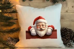 Christmas Santa Claus Peeking Clipart PNG Product Image 4