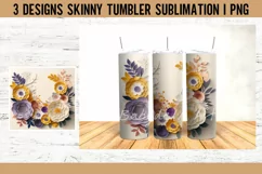 Floral 3D Tumbler Sublimation Designs PNG Product Image 4