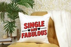 Single And Fabulous Red 3D Text Graphic Sublimation PNG Product Image 4